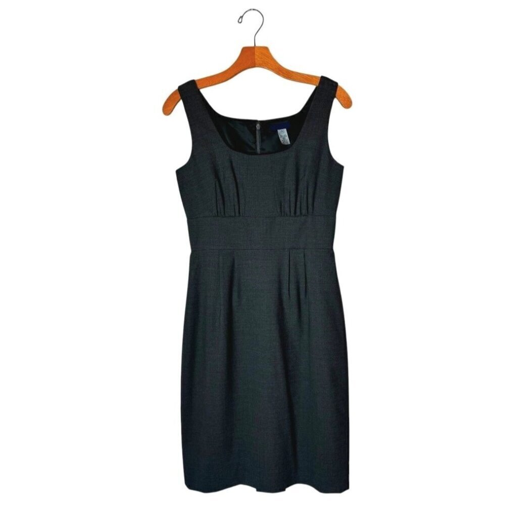 J Crew Dress Women 2 Gray Wool‎ Blend Sleeveless Scoop Neck Sheath Career Preppy